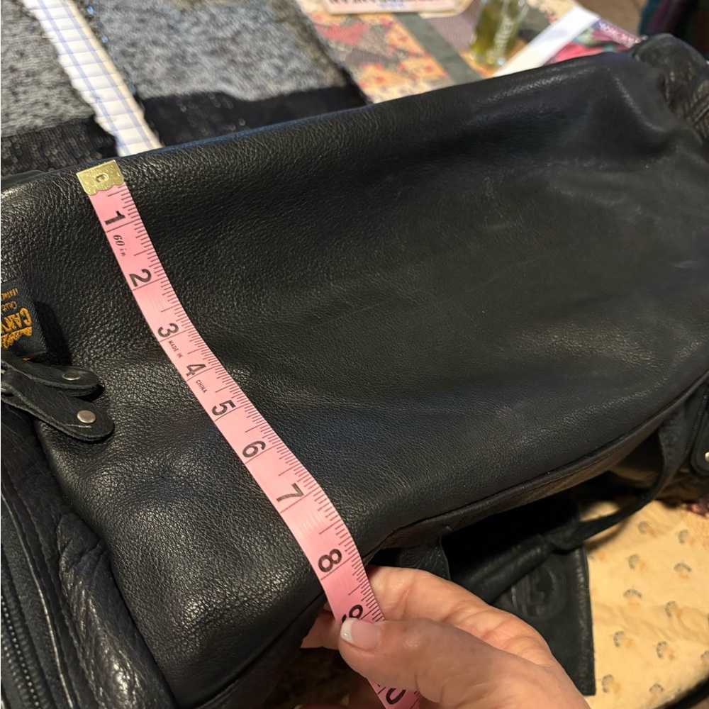 Men's Black Leather Duffel - Picture 6 of 7